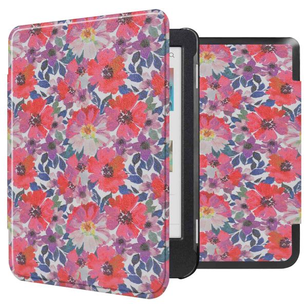 imoshion Design Slim Hard Case Bookcase Kobo Clara Colour / BW - Flower Watercolor