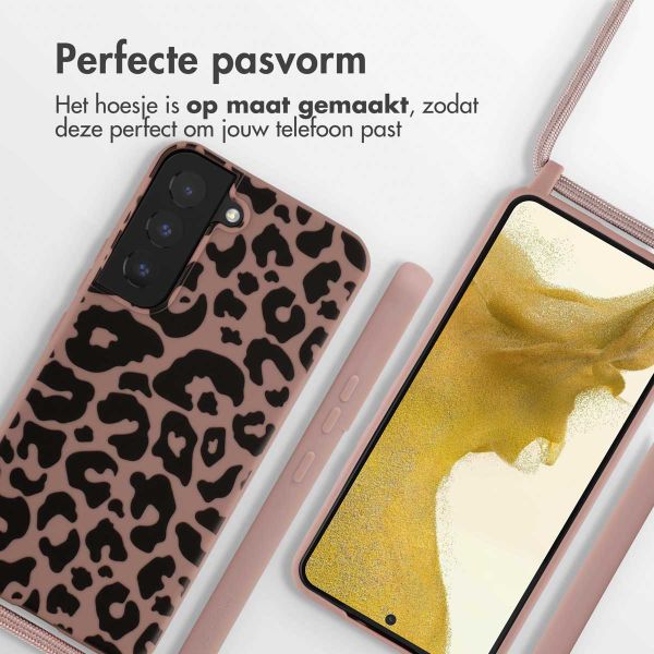 imoshion Siliconen design hoesje met koord Samsung Galaxy S22 - Animal Pink