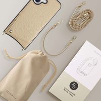 Selencia Nova Phone Case with Cord and Card Holder Apple iPhone 16 - Beige