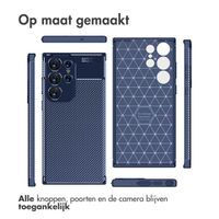 imoshion Carbon Softcase Backcover Samsung Galaxy S23 Ultra - Blauw