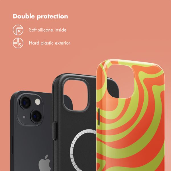 Selencia Vivid Back Cover with MagSafe Apple iPhone 13 - Wavy Swirl Orange Fern