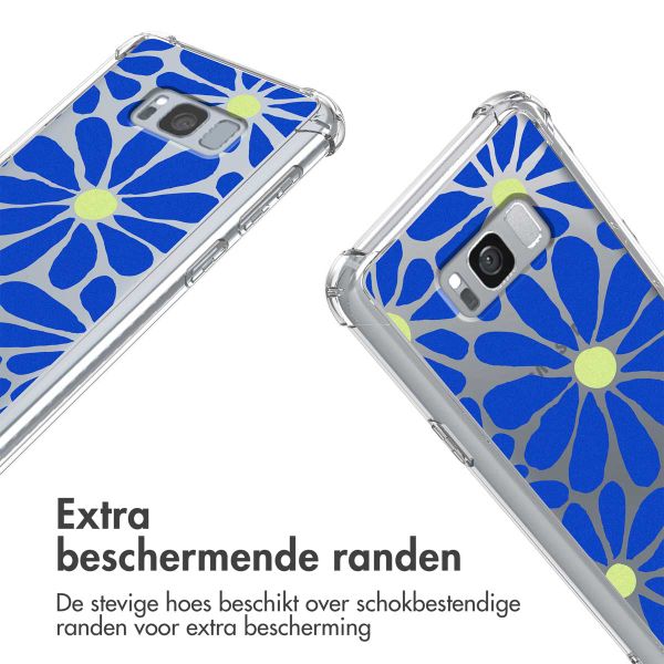 imoshion Design hoesje met koord Samsung Galaxy S8 - Cobalt Blue Flowers Connect