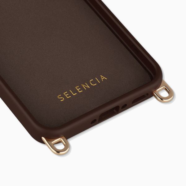 Selencia Rivièra MagSafe Backcover met afneembare haakjes Samsung Galaxy A54 (5G) - Choco Brown