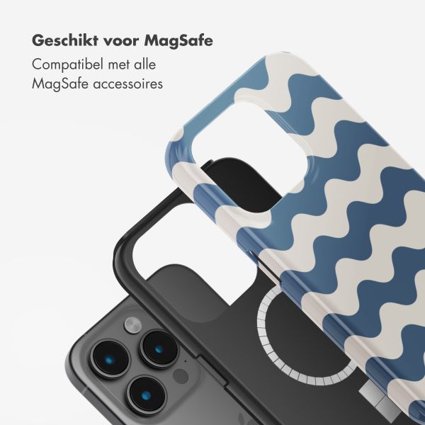Selencia Vivid Backcover met MagSafe Apple iPhone 15 Pro - Wave Vibes Classic Blue