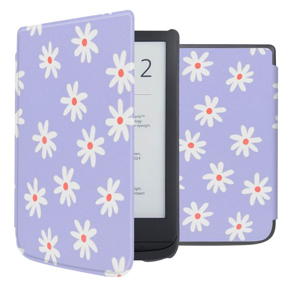 imoshion Design Slim Hard Case Sleepcover Pocketbook Touch Lux 5 / HD 3 / Basic Lux 4 / Vivlio Lux 5 - Flowers Distance