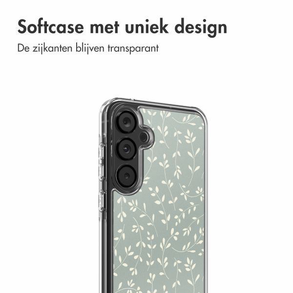 imoshion Design hoesje Samsung Galaxy A55 - Smoke Green Flowers