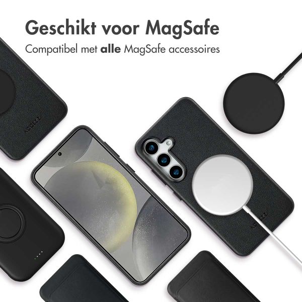 Accezz MagSafe Leather Backcover Samsung Galaxy S25 - Onyx Black