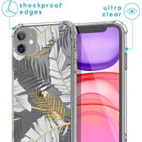 imoshion Design hoesje met koord iPhone 11 - Bladeren - Zwart / Goud