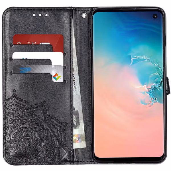 Mandala Bookcase Samsung Galaxy S10 - Zwart