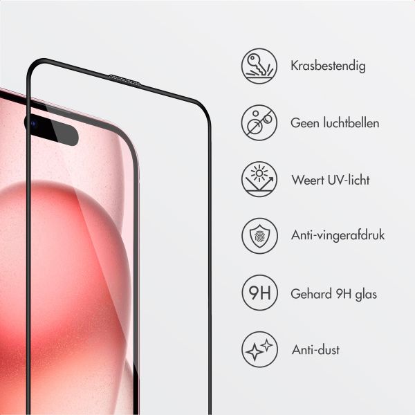 Accezz Gehard Glas Screenprotector + Applicator Apple iPhone 16 / 15
