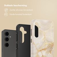 Selencia Vivid Tough Backcover Samsung Galaxy S24 FE - Golden Beige Marble