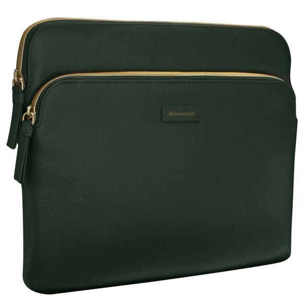 dbramante1928 Paris+ Sleeve - Laptop hoes 14 inch - Echt leer - MacBook Pro 14 inch - Evergreen