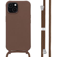 imoshion Siliconen hoesje met koord Apple iPhone 15 - Bruin