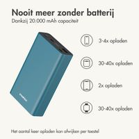 imoshion Ultra Series Aluminium Powerbank 20.000 mAh - Quick Charge en Power Delivery - Petrol Green