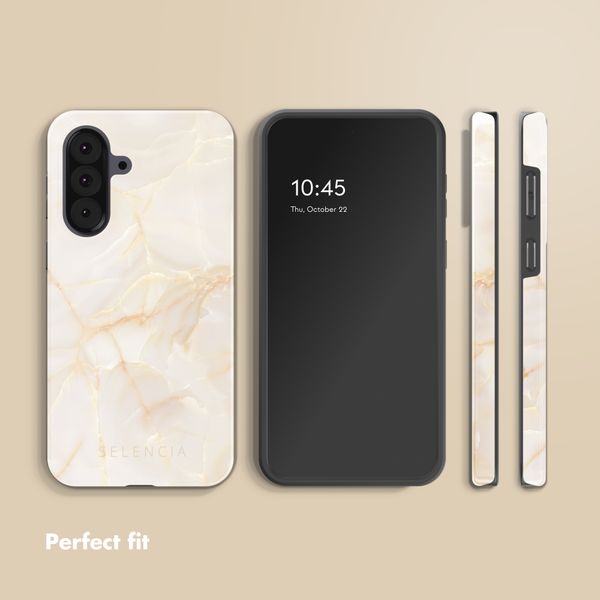 Selencia Vivid Back Cover Samsung Galaxy A37 (5G) - Golden Beige Marble