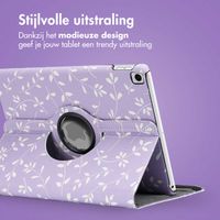 imoshion 360° Draaibare Design Bookcase Apple iPad 9 (2021) 10.2 inch / iPad 8 (2020) 10.2 inch / iPad 7 (2019) 10.2 inch - Laverder Flowers