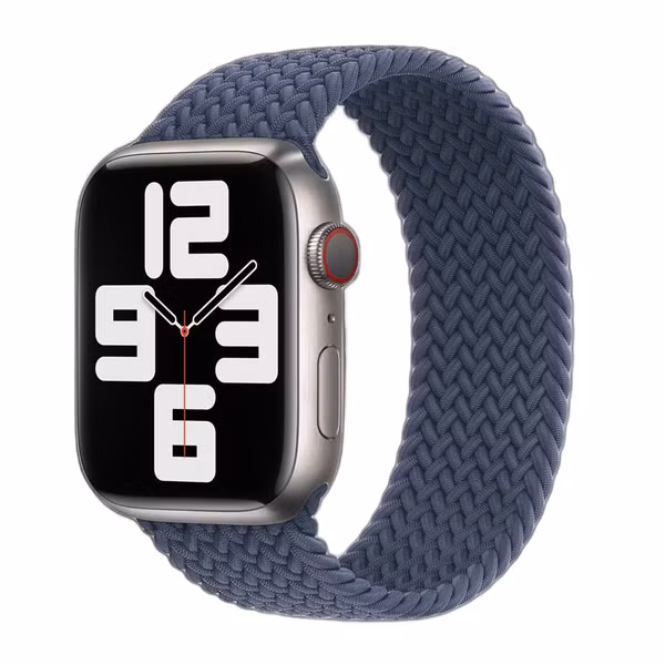 Apple 4 Pack Gevlochten solobandje Apple Watch | 38/40/41/42 mm - Maat 6 - (PRODUCT)RED / Maize / Lavender / Storm Blue