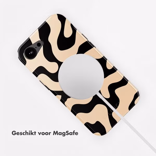 Selencia Vivid Backcover met MagSafe Apple iPhone 17e / 16e - Art Wave Black