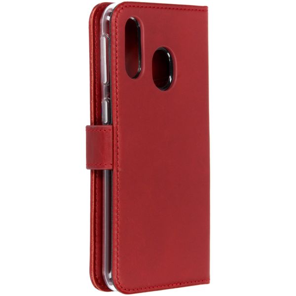 Selencia Echt Leren Bookcase Samsung Galaxy A40 - Rood