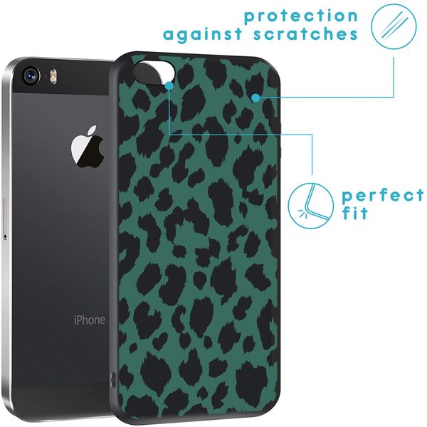 imoshion Design hoesje iPhone 5 / 5s / SE - Luipaard - Groen / Zwart