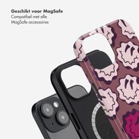 Selencia Vivid Tough Backcover met MagSafe iPhone 14 - Wavy Smiley Pink