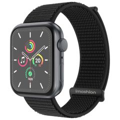 imoshion Nylon bandje Apple Watch Series 1 t/m 9 / SE (38/40/41 mm) | Series 10 / 11 (42 mm) - Zwart