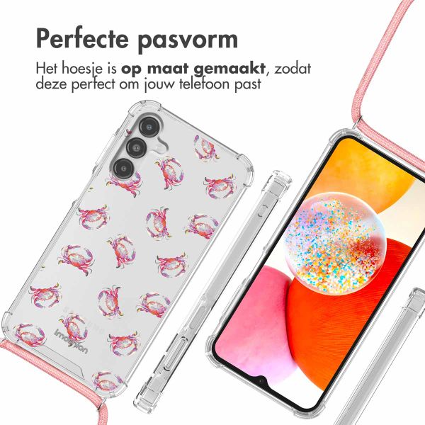 imoshion Design hoesje met koord Samsung Galaxy A14 (5G/4G) - Crab Watercolor