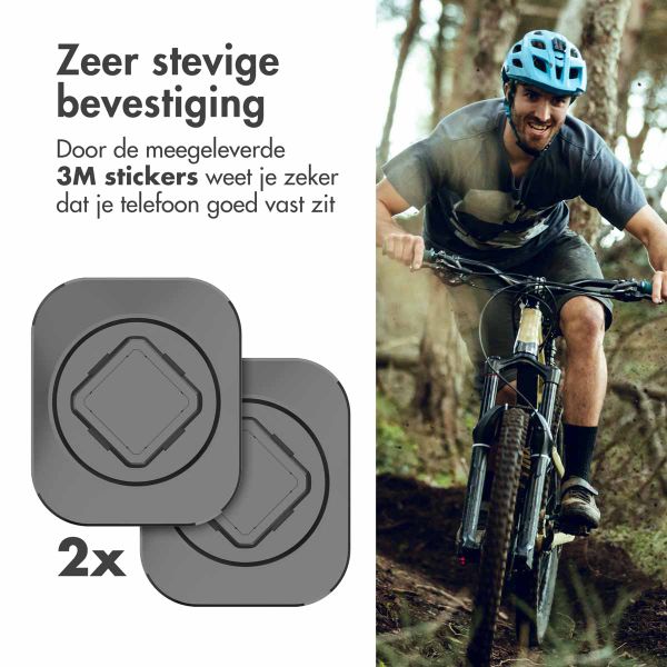 Accezz EasyLock telefoonhouder fiets - inclusief hoesje Apple iPhone 15 - Aluminium - 360 graden draaibaar - Zwart