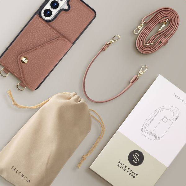 Selencia Sera Phone Case with Cord and Envelope Card Holder Samsung Galaxy S26 - Old Pink