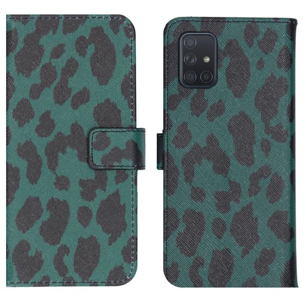 imoshion Design Softcase Bookcase Samsung Galaxy A71 - Green Leopard