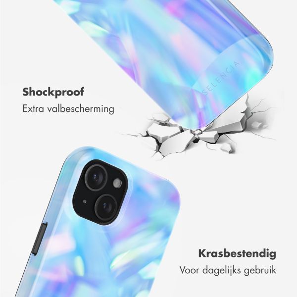 Selencia Vivid Backcover met MagSafe Apple iPhone 15 - Holographic Blue Dream
