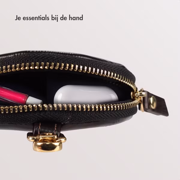 Selencia Nova Real Leather Mini Pouch - Dark Chocolate