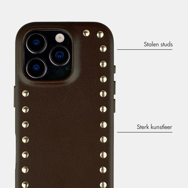 Selencia Studs Backcover met MagSafe Apple iPhone 16 Pro - Cacao Crush