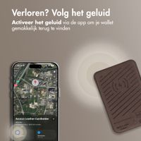 Accezz Magnetische Leren Kaarthouder - Geschikt voor Apple Find My - Coffee Brown