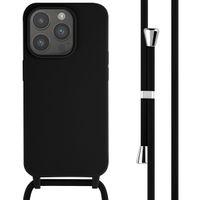 imoshion Siliconen hoesje met koord Apple iPhone 15 Pro - Zwart