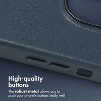 Accezz Leather Back Cover with MagSafe Apple iPhone 14 Pro - Nightfall Blue