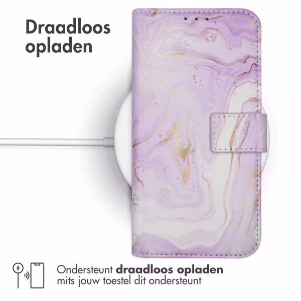 imoshion Design Bookcase Apple iPhone SE (2022 / 2020) / 8 / 7 / 6(s) - Purple Marble