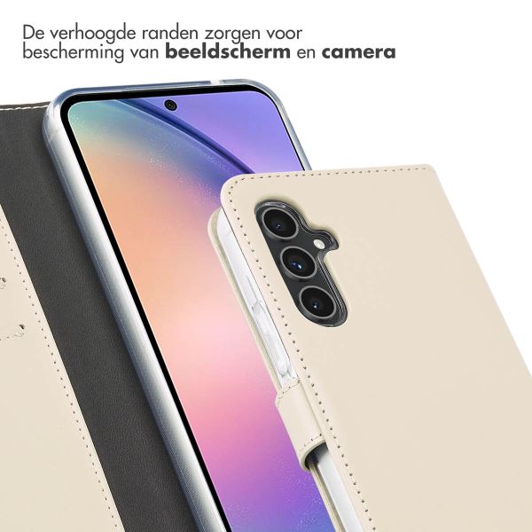 Selencia Echt Leren Bookcase Samsung Galaxy A54 (5G) - Greige