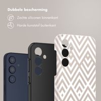 Selencia Vivid Tough Backcover Samsung Galaxy A35 - Beige Zigzag
