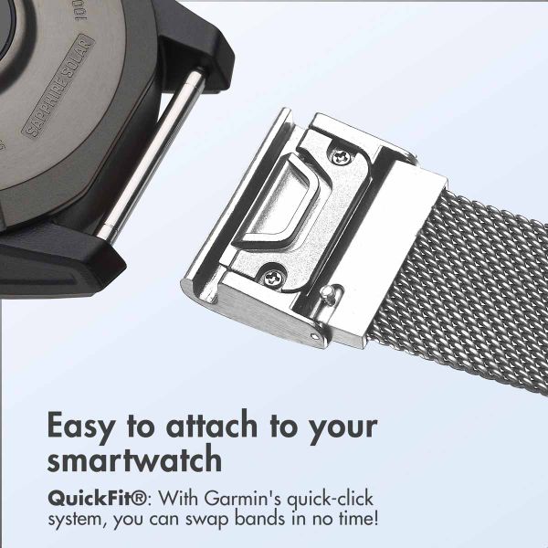 imoshion QuickFit® Milanese Band - Garmin 20 mm Connector - Size L/XL - Silver