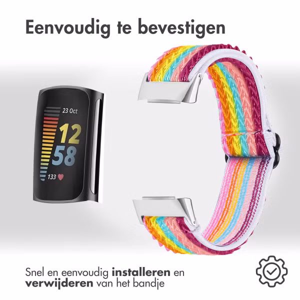 imoshion Elastisch nylonbandje Fitbit Charge 5 - Meerkleurig