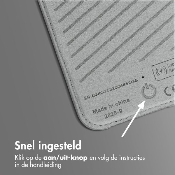 Accezz Magnetische Leren Kaarthouder - Geschikt voor Apple Find My - Light Grey