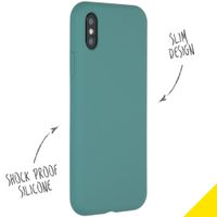 Accezz Liquid Silicone Backcover Apple iPhone X / Xs - Donkergroen