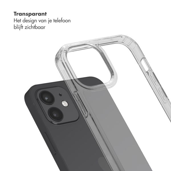 Selencia Backcover met afneembare haakjes iPhone 12 (Pro) - Transparant