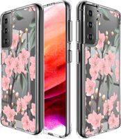 imoshion Design hoesje Samsung Galaxy S21 FE - Bloem - Roze / Groen