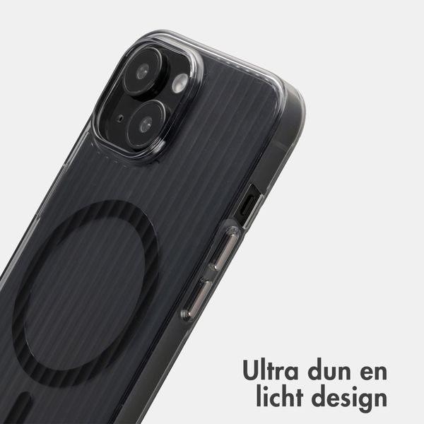 Accezz Lite Backcover met MagSafe | Fluted | Apple iPhone 15 - Zwart