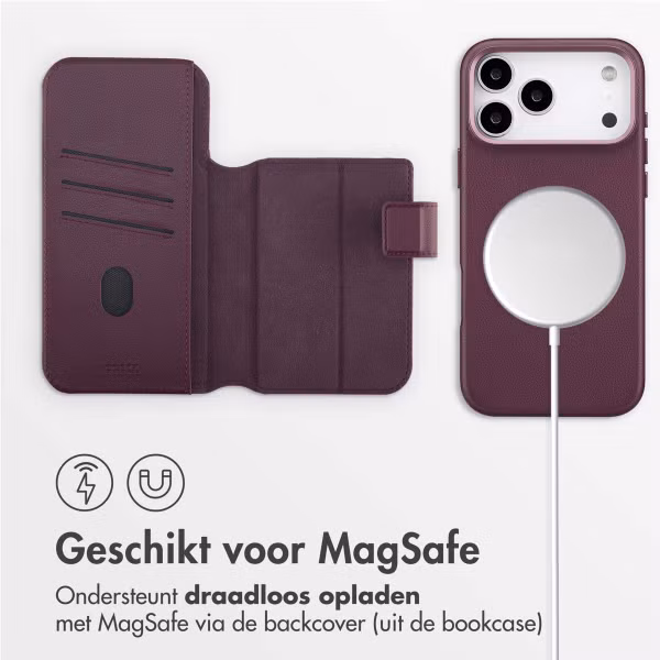 Accezz Leather Bookcase 2-in-1 met MagSafe Apple iPhone 17 Pro Max - Heath Purple