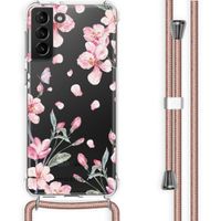 imoshion Design hoesje met koord voor Samsung Galaxy S21 Plus - Bloem - Roze