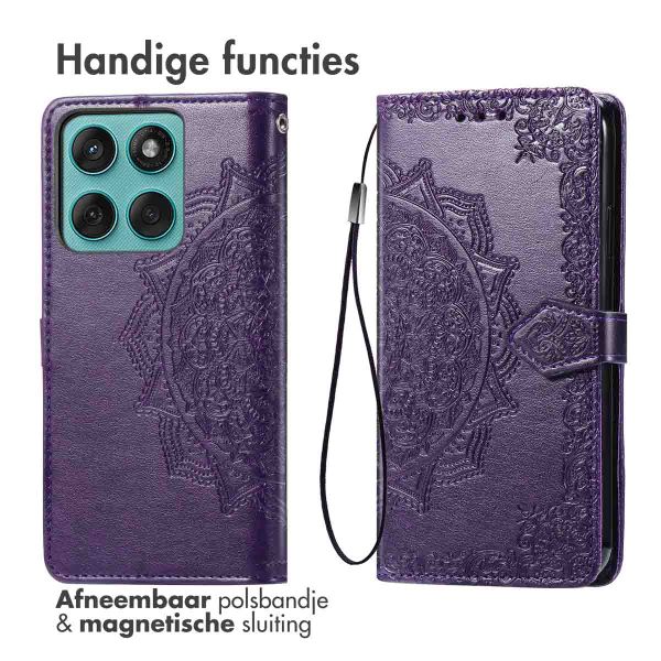 imoshion Mandala Bookcase Motorola Edge 60 Fusion - Paars