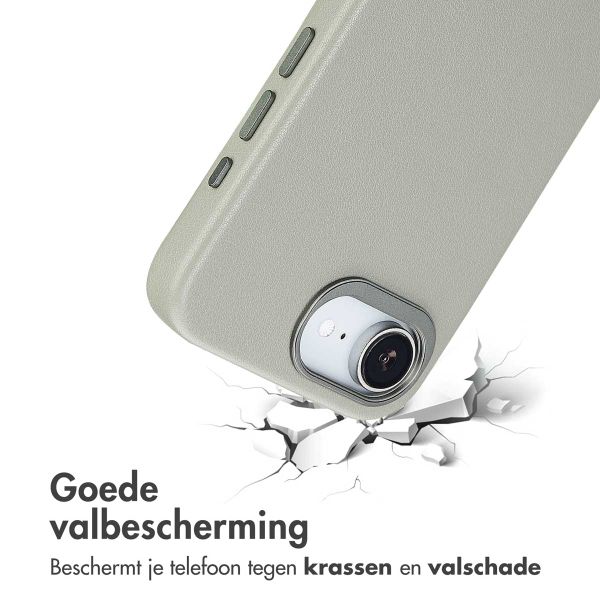 Accezz MagSafe Leather Backcover Apple iPhone 16e - Light Grey